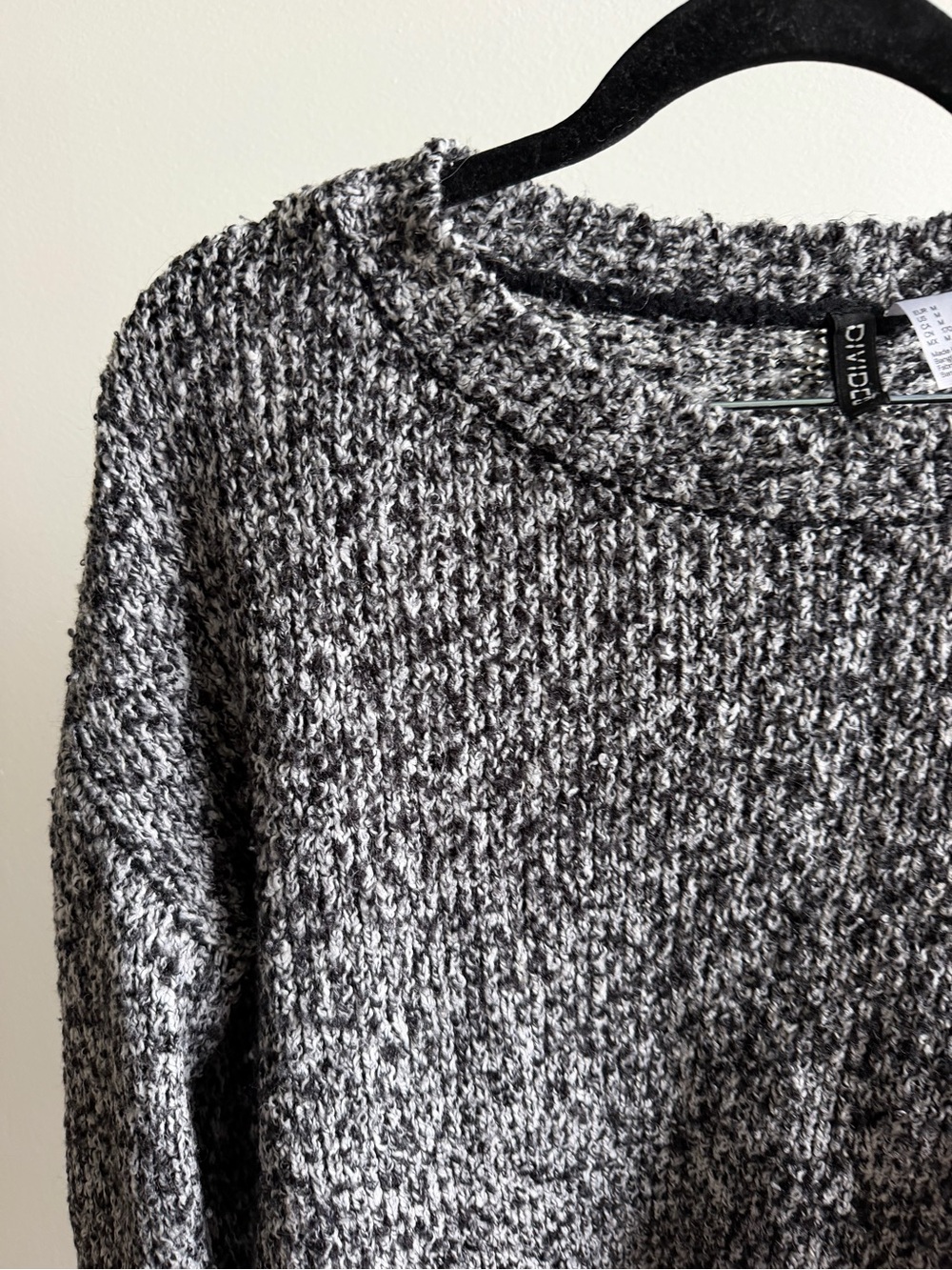 H&M Divided Black & White Marled Chunky Knit Oversized Sweater Size M - Picture 5 of 10